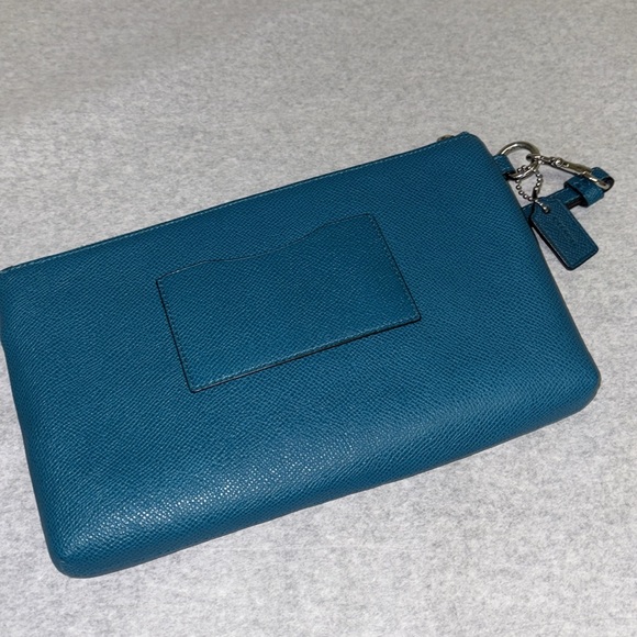 Coach Blue and Purple Saffiano Leather Clutch
